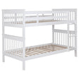  Coaster Furniture Chapman 460244N-SM Wood Twin Over Twin Bunk Bed with Mattress - White IMAGE 1