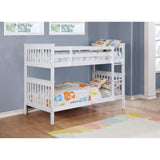  Coaster Furniture Chapman 460244N-SM Wood Twin Over Twin Bunk Bed with Mattress - White IMAGE 4