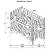  Coaster Furniture Chapman 460244N-SM Wood Twin Over Twin Bunk Bed with Mattress - White IMAGE 6