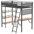  Coaster Furniture Campus 460332BLK 3-shelf Metal Twin Workstation Loft Bed - Matte Black IMAGE 1