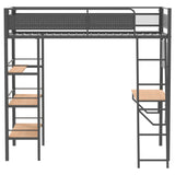  Coaster Furniture Campus 460332BLK 3-shelf Metal Twin Workstation Loft Bed - Matte Black IMAGE 5