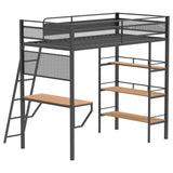  Coaster Furniture Campus 460332BLK 3-shelf Metal Twin Workstation Loft Bed - Matte Black IMAGE 7