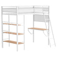  Coaster Furniture Campus 460332WHT 3-shelf Metal Twin Workstation Loft Bed - Matte White IMAGE 1