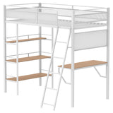  Coaster Furniture Campus 460332WHT 3-shelf Metal Twin Workstation Loft Bed - Matte White IMAGE 2