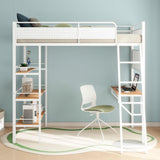  Coaster Furniture Campus 460332WHT 3-shelf Metal Twin Workstation Loft Bed - Matte White IMAGE 3