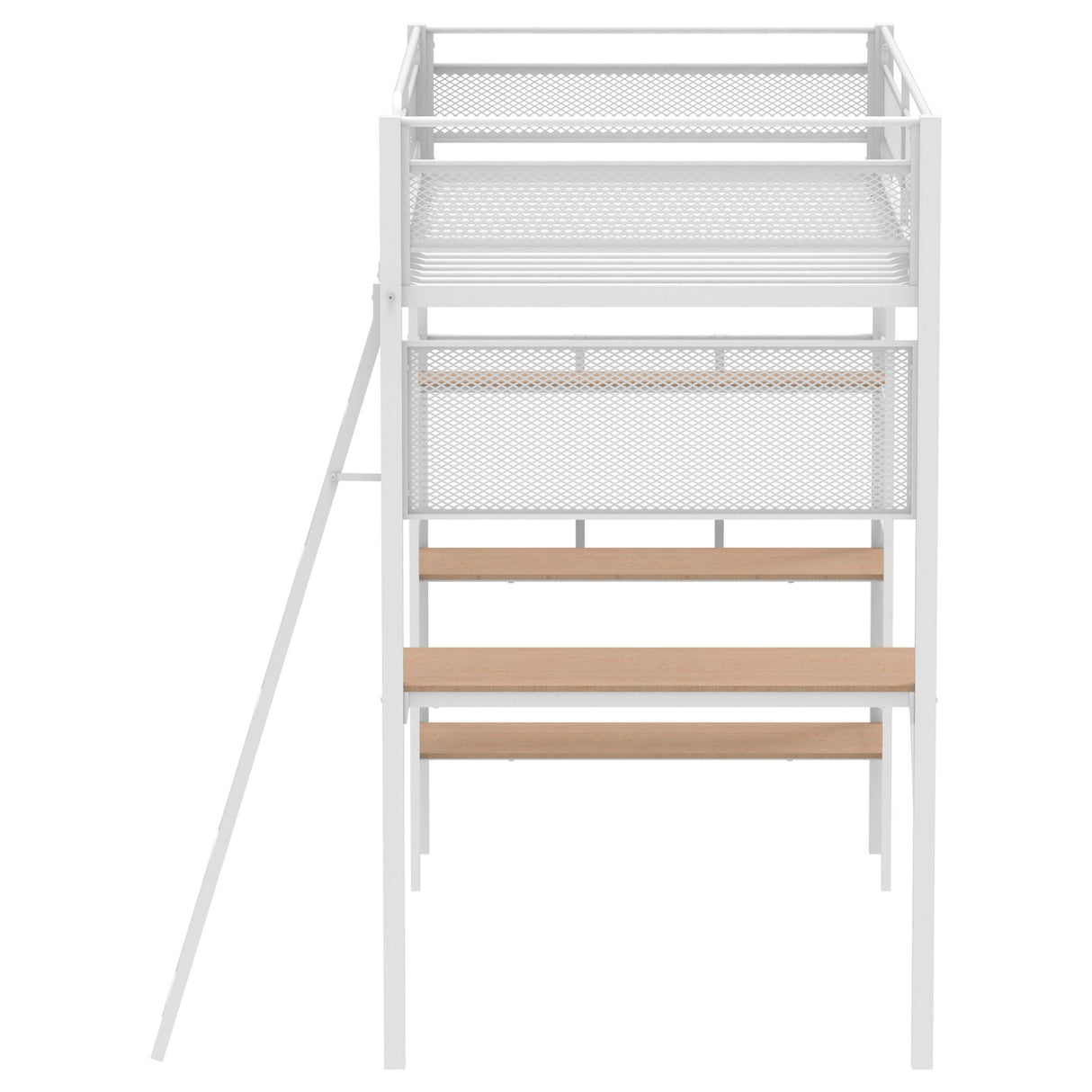  Coaster Furniture Campus 460332WHT 3-shelf Metal Twin Workstation Loft Bed - Matte White IMAGE 4