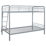  Coaster Furniture Carson 460334SVR Metal Twin Over Twin Bunk Bed - Glossy Silver IMAGE 2