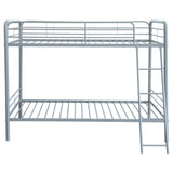  Coaster Furniture Carson 460334SVR Metal Twin Over Twin Bunk Bed - Glossy Silver IMAGE 3