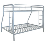  Coaster Furniture Carson 460340SVR Metal Twin Over Full Bunk Bed - Glossy Silver IMAGE 1