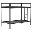  Coaster Furniture Alevera 460361BLK Metal Twin Over Twin Bunk Bed with Ladder - Black IMAGE 1
