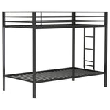  Coaster Furniture Alevera 460361BLK Metal Twin Over Twin Bunk Bed with Ladder - Black IMAGE 1