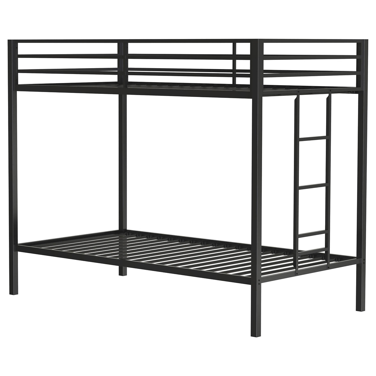  Coaster Furniture Alevera 460361BLK Metal Twin Over Twin Bunk Bed with Ladder - Black IMAGE 2