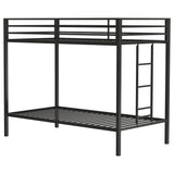  Coaster Furniture Alevera 460361BLK Metal Twin Over Twin Bunk Bed with Ladder - Black IMAGE 2