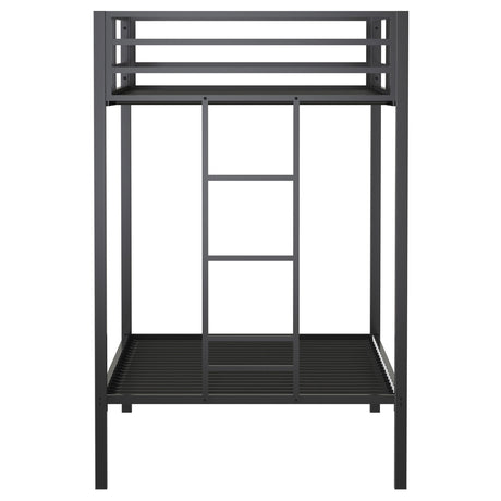  Coaster Furniture Alevera 460361BLK Metal Twin Over Twin Bunk Bed with Ladder - Black IMAGE 4