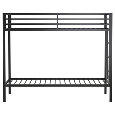  Coaster Furniture Alevera 460361BLK Metal Twin Over Twin Bunk Bed with Ladder - Black IMAGE 6