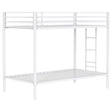  Coaster Furniture Alevera 460361WHT Metal Twin Over Twin Bunk Bed with Ladder - White IMAGE 1