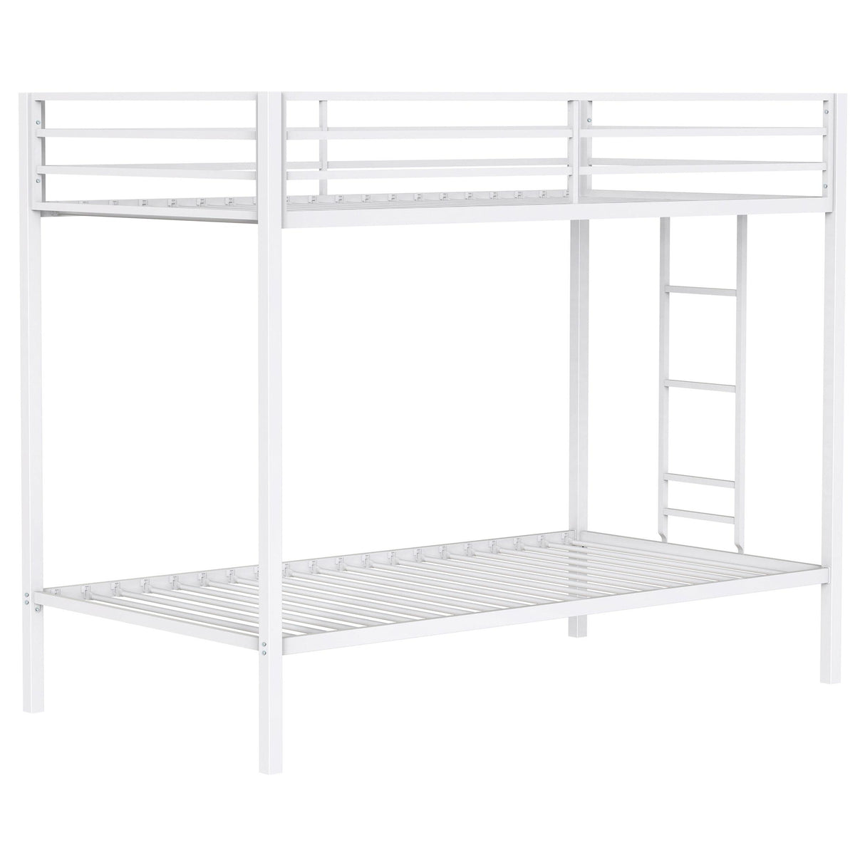  Coaster Furniture Alevera 460361WHT Metal Twin Over Twin Bunk Bed with Ladder - White IMAGE 1