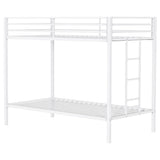  Coaster Furniture Alevera 460361WHT Metal Twin Over Twin Bunk Bed with Ladder - White IMAGE 2