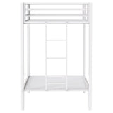  Coaster Furniture Alevera 460361WHT Metal Twin Over Twin Bunk Bed with Ladder - White IMAGE 4