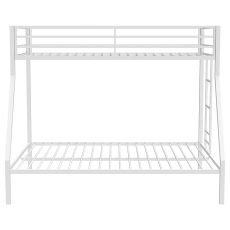  Coaster Furniture Alevera 460365WHT Metal Twin Over Full Bunk Bed with Ladder - White IMAGE 6