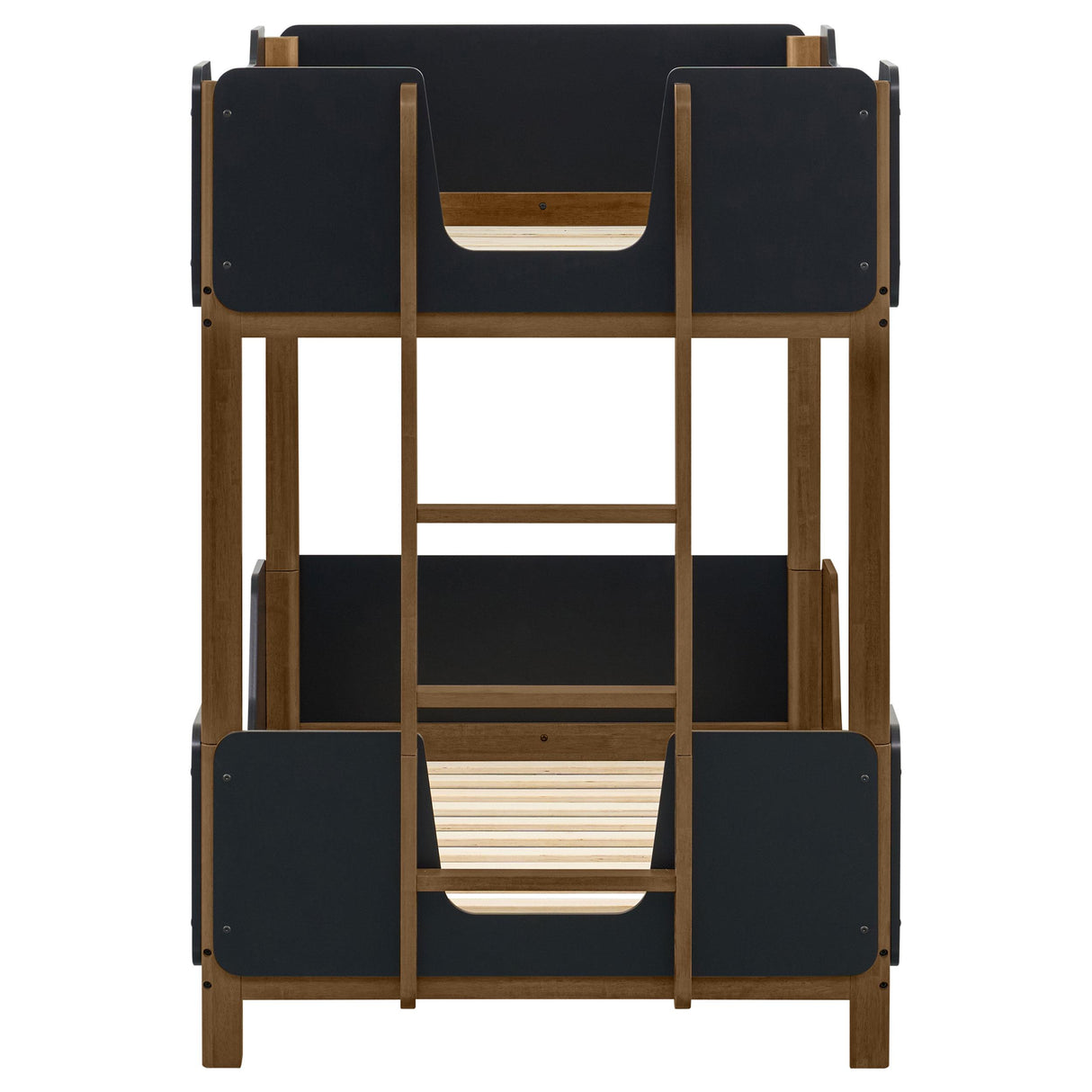  Coaster Furniture Morris 460369 Twin Over Twin Wood Bunk Bed - Black/Walnut IMAGE 4