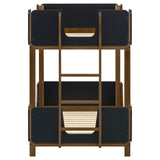  Coaster Furniture Morris 460369 Twin Over Twin Wood Bunk Bed - Black/Walnut IMAGE 4