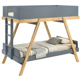  Coaster Furniture Frankie 460572T-SM Twin Over Twin Bunk Bed with 7-inch Mattresses - Blue IMAGE 1