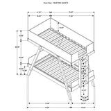  Coaster Furniture Frankie 460572T-SM Twin Over Twin Bunk Bed with 7-inch Mattresses - Blue IMAGE 3