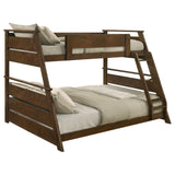  Coaster Furniture Holden 460593 Wood Veneer Twin Over Full Bunk Bed - Walnut IMAGE 3