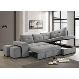  Coaster Furniture Roanne 500347 Fabric Upholstered Sleeper Sectional Sofa - Grey IMAGE 12