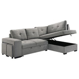  Coaster Furniture Roanne 500347 Fabric Upholstered Sleeper Sectional Sofa - Grey IMAGE 15