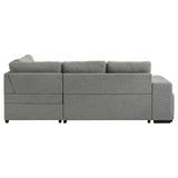  Coaster Furniture Roanne 500347 Fabric Upholstered Sleeper Sectional Sofa - Grey IMAGE 2