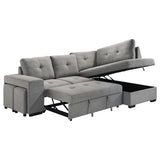  Coaster Furniture Roanne 500347 Fabric Upholstered Sleeper Sectional Sofa - Grey IMAGE 5