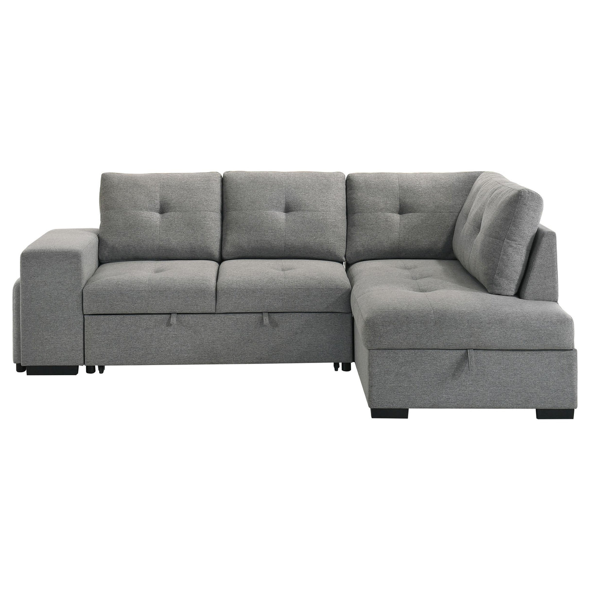  Coaster Furniture Roanne 500347 Fabric Upholstered Sleeper Sectional Sofa - Grey IMAGE 8