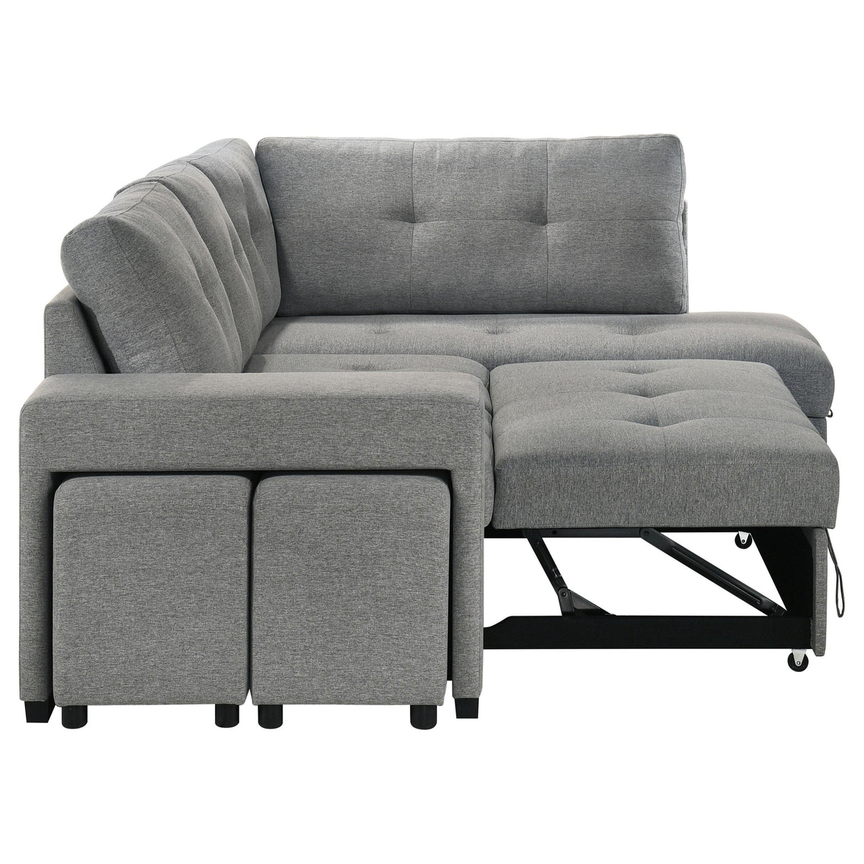  Coaster Furniture Roanne 500347 Fabric Upholstered Sleeper Sectional Sofa - Grey IMAGE 9