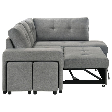  Coaster Furniture Roanne 500347 Fabric Upholstered Sleeper Sectional Sofa - Grey IMAGE 9