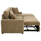  Coaster Furniture Pastrana 500348 Upholstered Sleeper Sectional Sofa RAF Chaise - Camel IMAGE 6