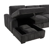  Coaster Furniture Pastrana 500349 Upholstered Sleeper Sectional Sofa LAF Chaise - Grey IMAGE 12
