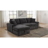  Coaster Furniture Pastrana 500349 Upholstered Sleeper Sectional Sofa LAF Chaise - Grey IMAGE 4