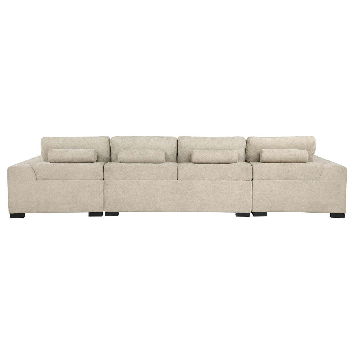  Coaster Furniture Cannella 500350 U-Shaped Double Chaise Upholstered Sectional Sofa - Beige IMAGE 2