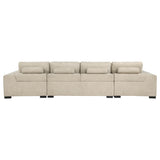  Coaster Furniture Cannella 500350 U-Shaped Double Chaise Upholstered Sectional Sofa - Beige IMAGE 2