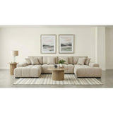  Coaster Furniture Cannella 500350 U-Shaped Double Chaise Upholstered Sectional Sofa - Beige IMAGE 4