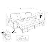  Coaster Furniture Demko 500355 Sleeper Sectional Sofa with Speaker and Storage Chaise - Granite IMAGE 17
