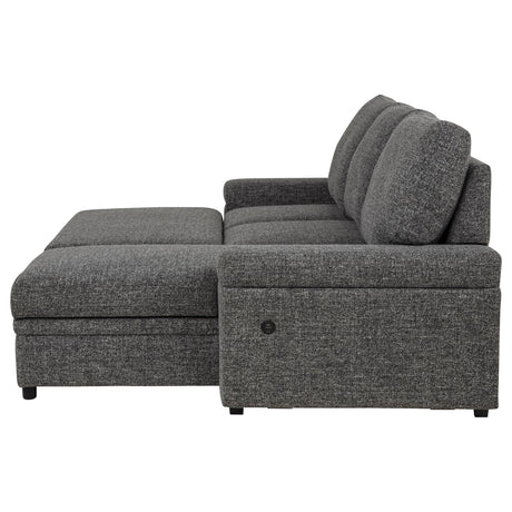  Coaster Furniture Demko 500355 Sleeper Sectional Sofa with Speaker and Storage Chaise - Granite IMAGE 8