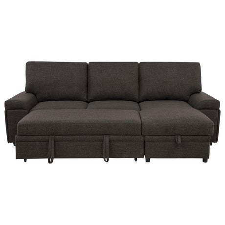  Coaster Furniture Demko 500356 Sleeper Sectional Sofa with Speaker and Storage Chaise - Brown IMAGE 8