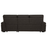  Coaster Furniture Demko 500356 Sleeper Sectional Sofa with Speaker and Storage Chaise - Brown IMAGE 9