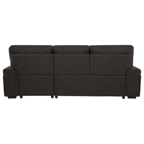  Coaster Furniture Demko 500356 Sleeper Sectional Sofa with Speaker and Storage Chaise - Brown IMAGE 9