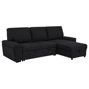  Coaster Furniture Demko 500357 Sleeper Sectional Sofa with Speaker and Storage Chaise - Black IMAGE 1