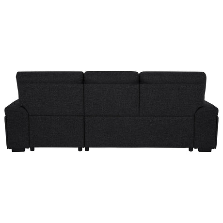  Coaster Furniture Demko 500357 Sleeper Sectional Sofa with Speaker and Storage Chaise - Black IMAGE 10