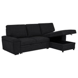  Coaster Furniture Demko 500357 Sleeper Sectional Sofa with Speaker and Storage Chaise - Black IMAGE 12